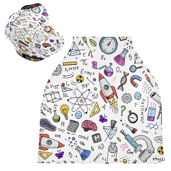Scientific Formula Physics Math Astronomy Chemistry Science Stretchy Baby Car Seat Cover Infant Canopy Nursing Covers Breastfeeding Cover Breathable Windproof Winter Scarf for Boys Girls