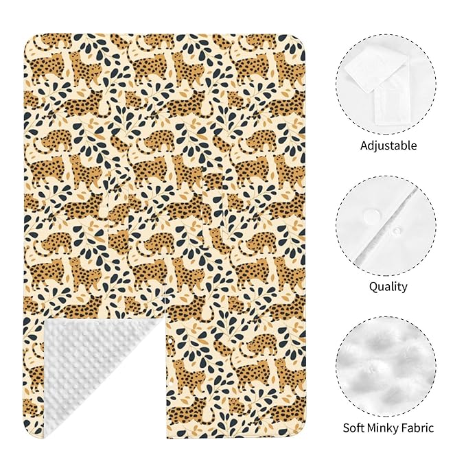 Leopard Print Seamless Pattern Baby Car Seat Canopy and Nursing Cover for Breastfeeding Multi-Use Cover Lightweight Infant Stretchy Carrier Carseat Winter Cover for Newborn Girls Boys