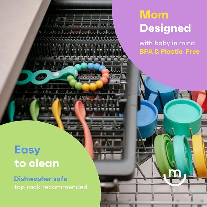morepeas Rainbow Ring Teether | Soft, Easy Grip Unisex Teether Toy | Silicone Baby Teether Ring to Help Soothe Gums | Non-Toxic and BPA Free