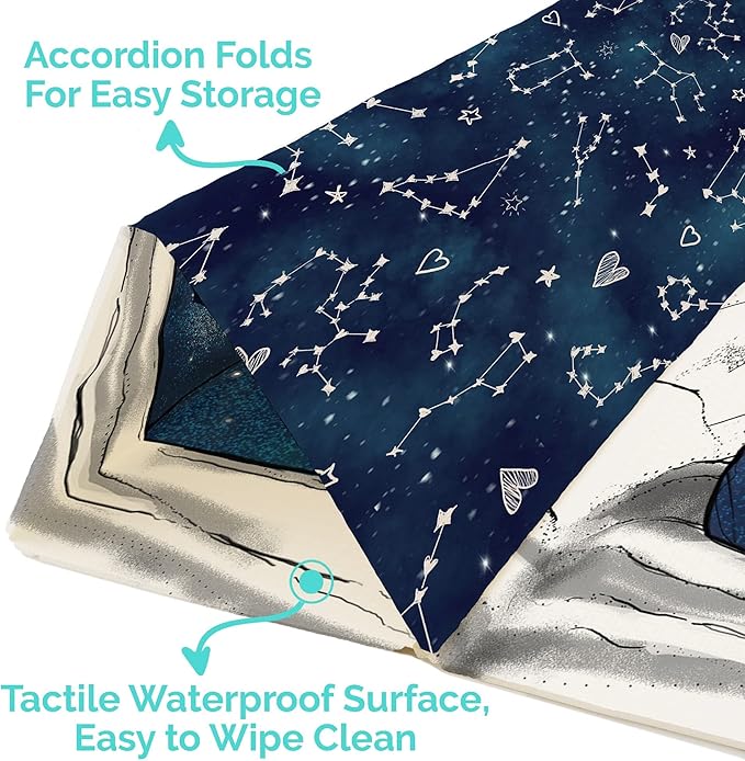 JumpOff Jo Foldable Foam Play Mat – Large Waterproof Baby & Toddler Activity Floor Mat, Double-Sided 70 x 59 Inch Play Surface
