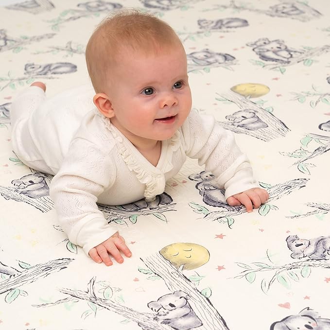 JumpOff Jo Foldable Foam Play Mat – Large Waterproof Baby & Toddler Activity Floor Mat, Double-Sided 70 x 59 Inch Play Surface
