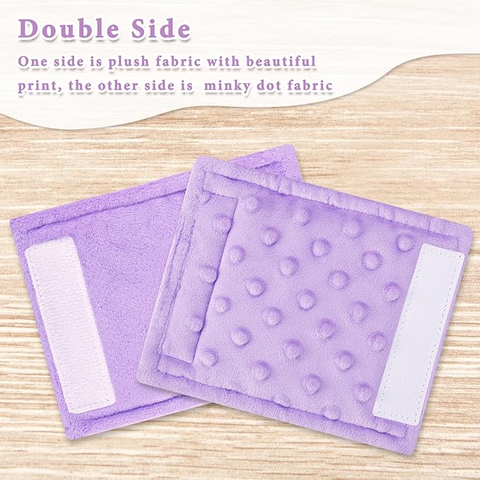 SWESEN Baby Car Seat Belt Covers for Boys and Girls, Carseat Shoulder Padding, Soft Car Seat Neck Cover, Mink Car Seat Straps Shoulder Pads, Solid Colour Stroller Strap Cover for Baby Kids, Purple