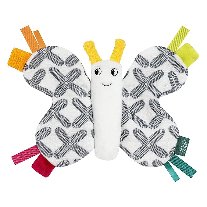 Fehn Crackling Butterfly - Activity Container for Grabbing, Listening, Playing and Making Sounds - Promotes baby's senses and motor skills - Ideal companion for babies and toddlers from onwards