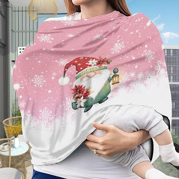 AFPANQZ Christmas Day Baby Car Seat Cover Stretchy Nursing Breastfeeding Covers Shopping Cart High Chair Stroller Covers Infinity Scarf Sunshade Car Seat Canopies