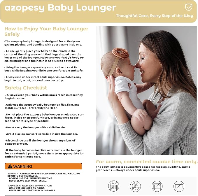 Baby Lounger for Newborn - Infant Lounger 0-24 Months with Lounger Cover, Adjustable Baby Nest Lounger, Breathable Fabric & 3D Support Newborn Lounger, Portable Newborn Essentials, White