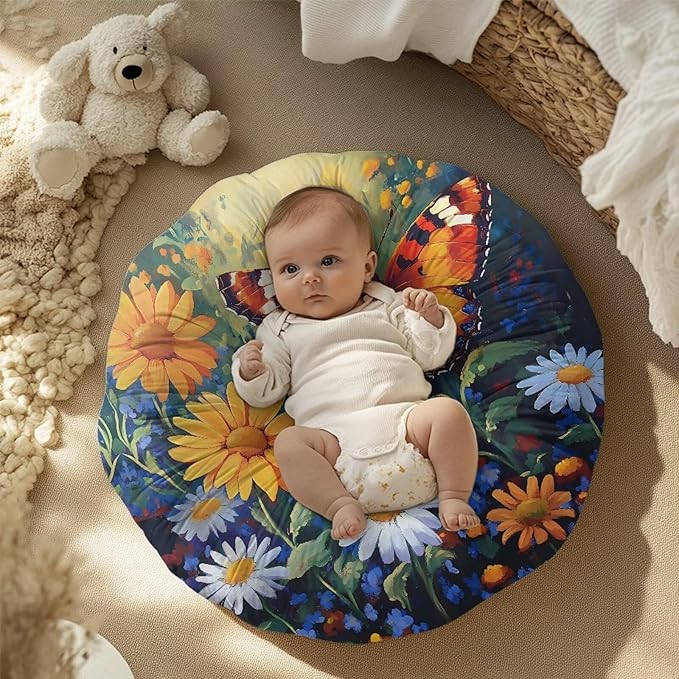 Newborn Lounger Cover, Removable Newborn Lounger Cover Wear-Resistant Nursing Pillow Slipcover Breathable Baby Lounger Slipcover for Boys Girls Butterfly