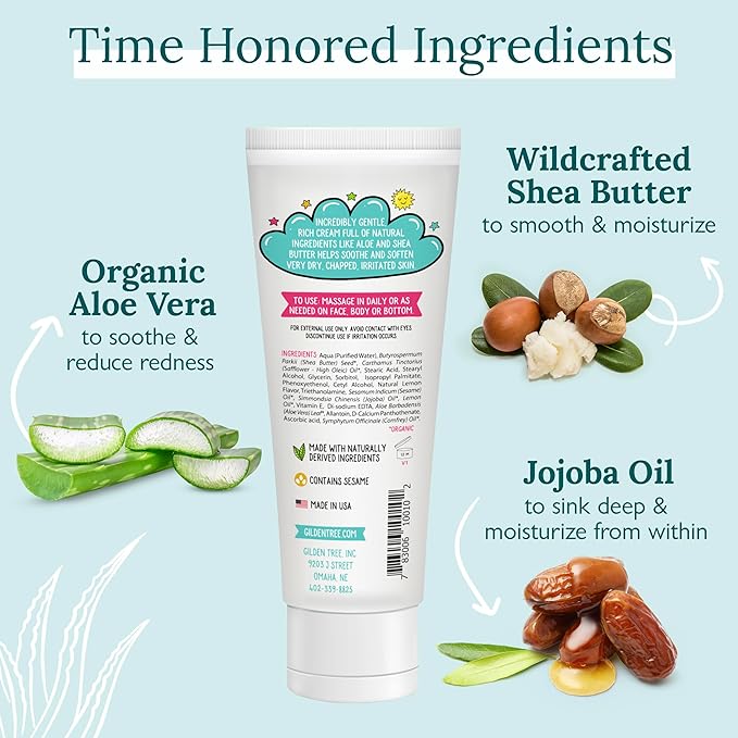 Baby and Kids Moisturizing Cream for Sensitive Skin Multi Purpose for Eczema Psoriasis Rosacea Dermatitis Rash, Healing Therapy for Dry Cracked Irritated Itchy Skin