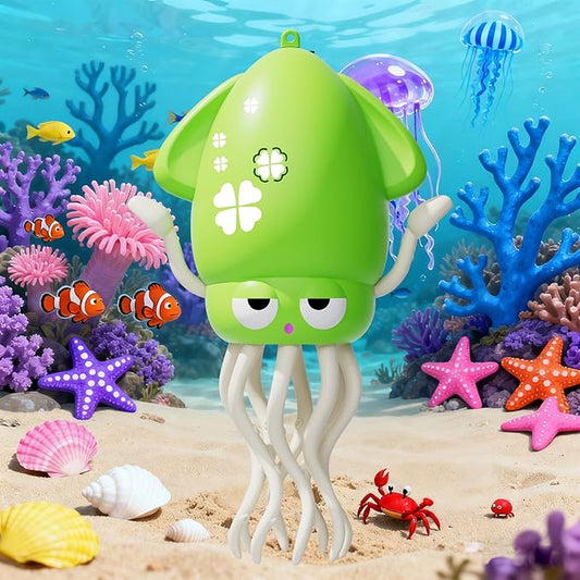 Crawling Dancing Octopus Toy for Kids – Rechargeable Interactive Sensory Toy with LED Lights & Music, Fun Tummy Time Gift for Birthdays & Holidays (Fluorescent Green)