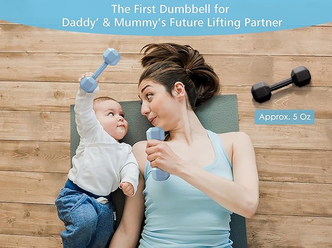 Baby Dumbbell Toy - Silicone Infant Rattle Teething Toy Teether Toddler Sensory Toy Durable Safe Exercises Workout Weight - Great Gift for Girls and Boys (1pcs - Green)