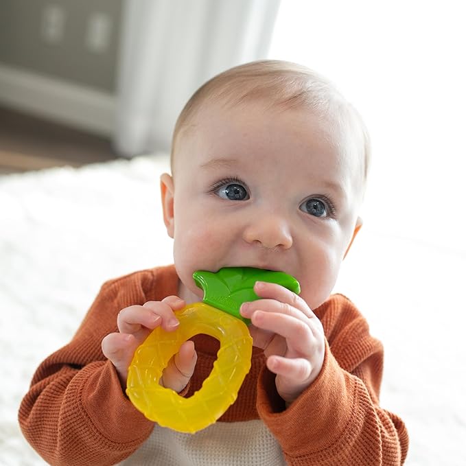 Dr. Brown's AquaCool Water-Filled Teether, Cooling Baby Teether Toy for Sore Gums, Apple Pineapple, BPA-Free, 3m+, 4-Pack