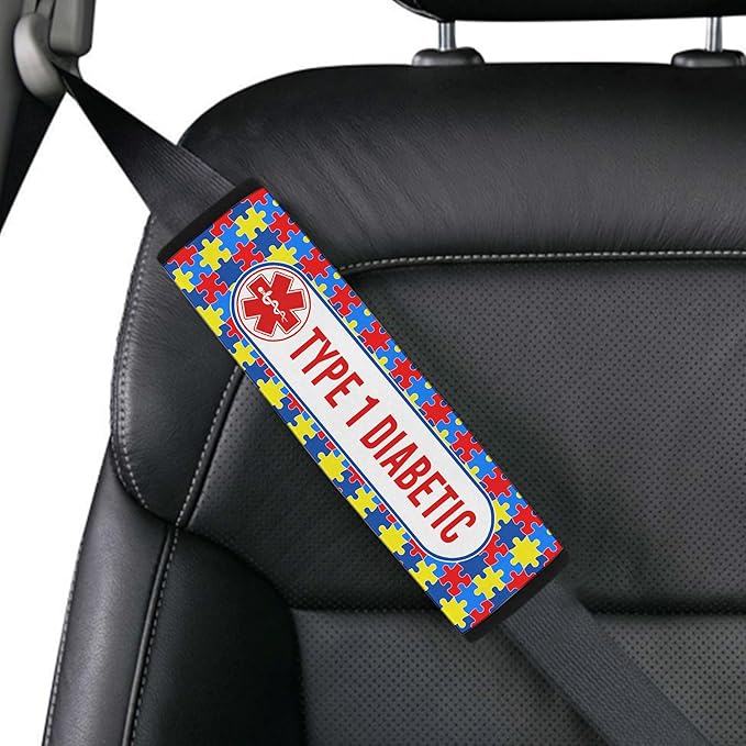 Type 1 Diabetic Custom Size Medical Alert Car Seat Belt Cover for Adults Girls and Boys Safety Seatbelt Belt Strap Shoulder Pad for a More Comfortable Driving 81