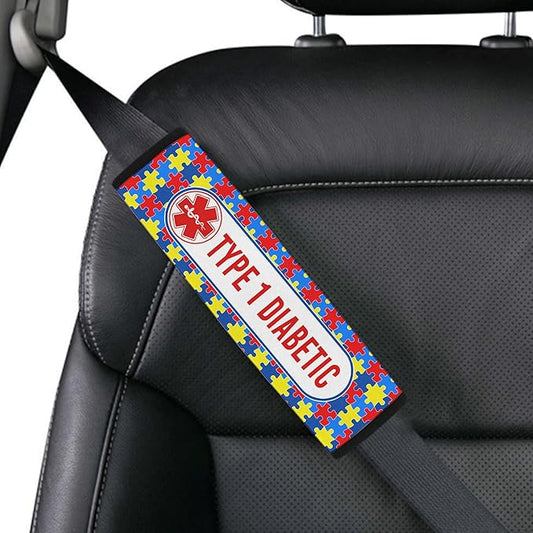 Type 1 Diabetic Custom Size Medical Alert Car Seat Belt Cover for Adults Girls and Boys Safety Seatbelt Belt Strap Shoulder Pad for a More Comfortable Driving 81