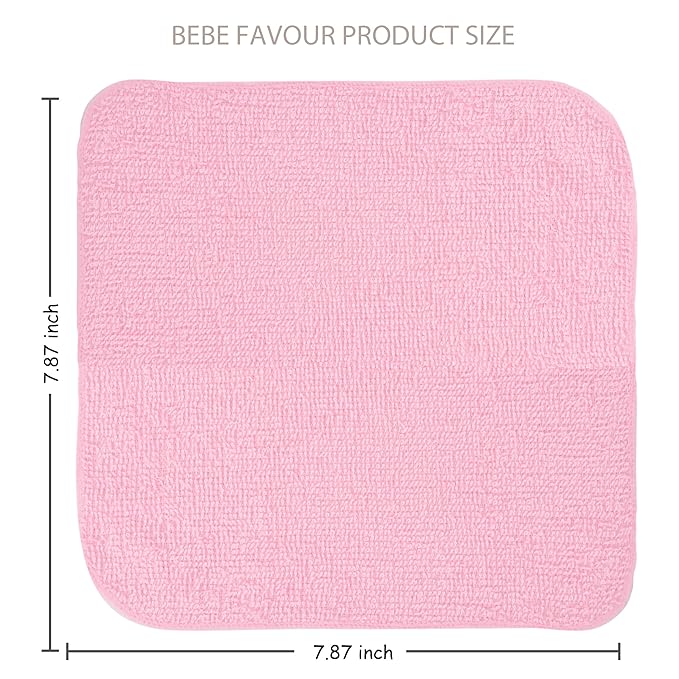 12 Pack Small Baby Washcloths 100% Cotton Thin Soft 7.8" x 7.8" Terry Cloth for Baby Face Bath Burp Travel Lightweight Multi-Purpose Newborn Must Haves