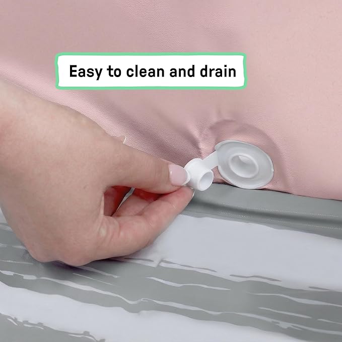 Ingenuity Tuckaway Toddler Folding Tub, Converts Shower to Tub, Folds to Store, Easy to Clean, No Assembly Required, Portable Baby Bathtub for Travel, 12M-5Y, Pink