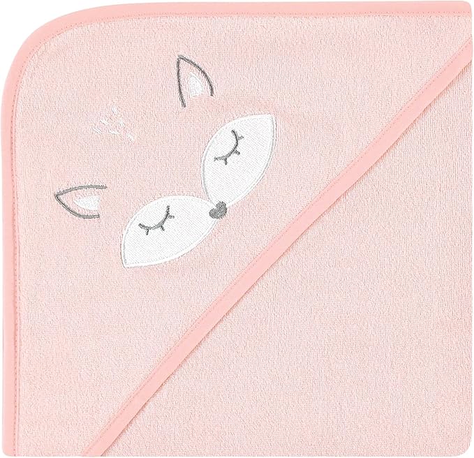 Hudson Baby Unisex Baby Animal Hooded Towel 3pk and 15 Washcloths, Girl Woodland, One Size
