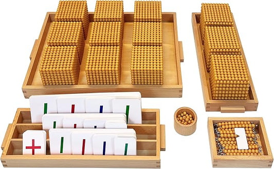 Montessori Golden Beads，Montessori Counting Beads，Montessori Math Materials，Preschool Education Toys Math Bank Game