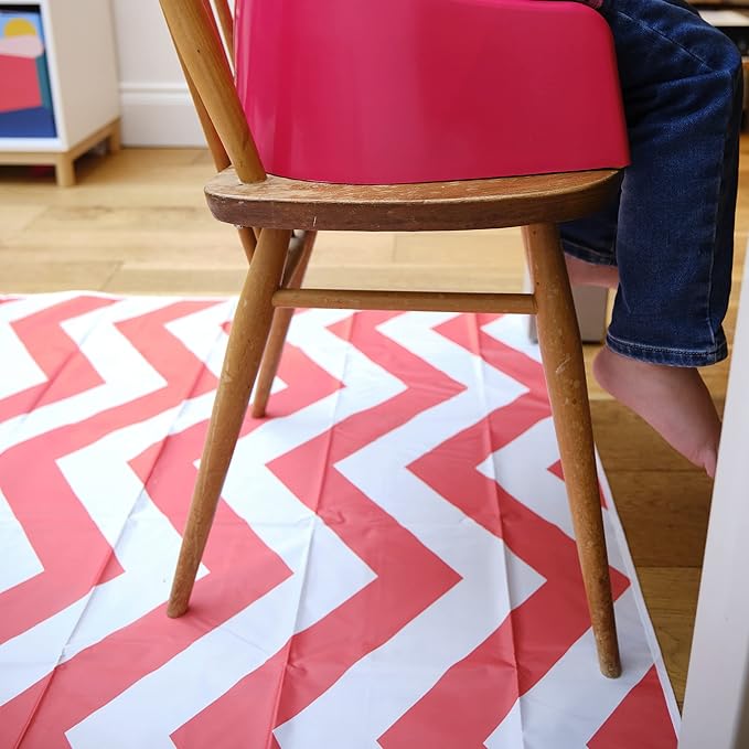 Prince Lionheart Catch All Protective Floor Mat, Orange Chevron