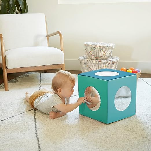 ECR4Kids SoftZone Mirror Activity and Sensory Play Cube, Baby Essentials, Contemporary
