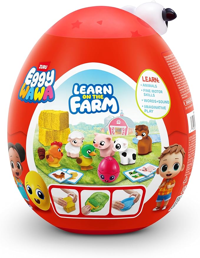 Eggy Wawa Learn on The Farm by ZURU, Pre-K Interactive Baby and Toddler Learning Toy with Music, Education, Motor Function
