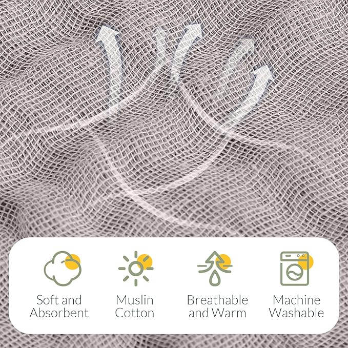 VitalCozy 8 Pcs Baby Muslin Hooded Bath Towels and Washcloths, Muslin Hooded Baby Towels Absorbent Blankets for Gift Newborn Infant Shower (Morandi Color)