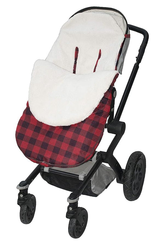 Jolly Jumper Water Resistant Snuggle Bag Stroller - Red/Black Plaid