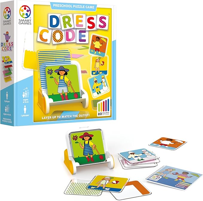 SmartGames Dress Code – Weather-Themed Stacking Logic Puzzle Game with 80 Challenges for Ages 4+
