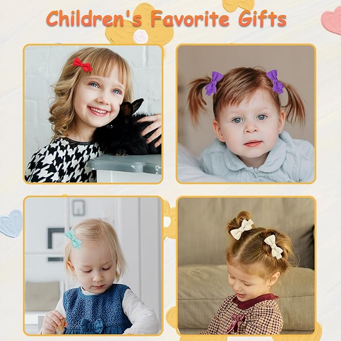 Hair Bows and 1.8" Alligator Clips Set: 60PCS Fully Lined Hair Accessories for Girls, Toddlers, and Teens (30 Colors in Pairs)