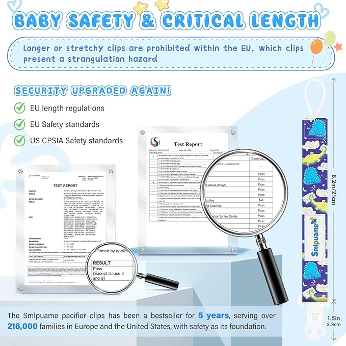 Smlpuame Baby Pacifier Clip for Boys,12 Pack Stylish Binky Clips Strap,Paci Holder with Clips Universal Lightweight Fits Most Pacifiers Teeher Toy Teething Ring Soothie,Baby Gifts