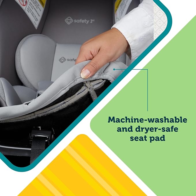 Safety 1st® onBoard™ Slide DLX Infant Car Seat w/SafetySlide™ Base, Easy-Install Rigid Latch, Lightweight Rear-Facing Seat, Newborn Carrier, Extra-Large Canopy, Travel System Ready, Hailstone