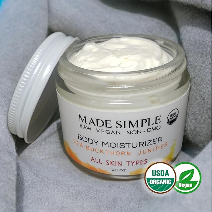Sea Buckthorn Juniper Body Moisturizer - Certified Organic, Vegan, & Cruelty-free