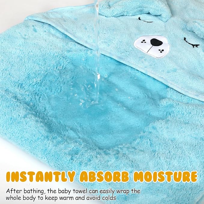8 Pack Hooded Baby Towels Premium Ultra Soft Baby Bath Towels Coral Fleece Soft Absorbent Toddler Towels for Newborns Kids Baby Stuff Shower as Best Gifts for Boys and Girls