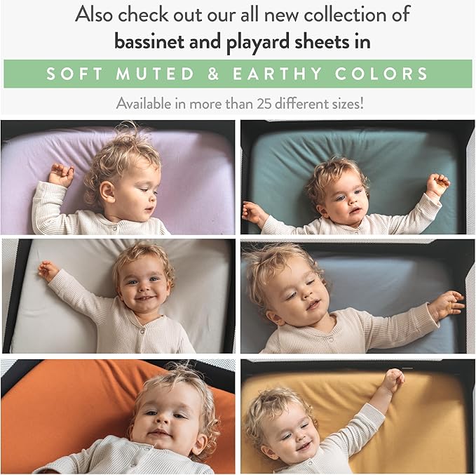 Joey + Joan Waterproof Pack and Play Mattress Pad Protector Cover – Compatible with Graco Pack n Play – 2 Pack Quilted Playard Sheets of Viscose Made from Bamboo – 27" x 39"