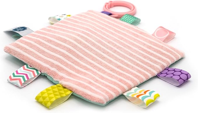 Taggies Soothing Sensory Crinkle Me Toy with Baby Paper and Squeaker, Flora Fawn, 6.5 x 6.5-Inches