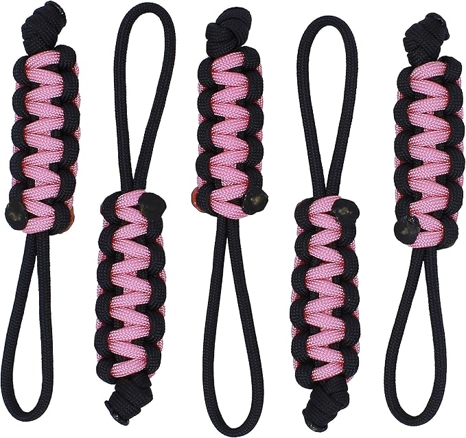 BubbasGarageTv - Large Heavy Duty Paracord Zipper Pulls (Rose Pink)