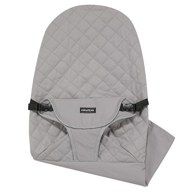 iGRATENS Fabric Seat for Bouncer - Cover for Baby Bjorn Bouncer Balance Soft & Bliss, 100% Cotton, Skin -Friendly, Machine Washable, Light Grey
