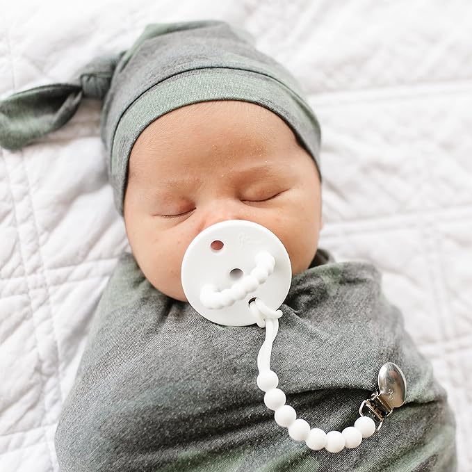 Ryan & Rose Cutie Clip Judy - Pacifier Clip Holder Silicone (Judy, White) (Pack of 2)