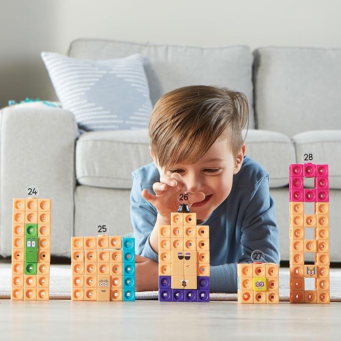 Learning Resources MathLink Cubes Numberblocks 21–30 Activity Set, Toys for 3 Year Old Boys and Girls, 20 Activities Related to The TV Series, Sensory Toys for Autism