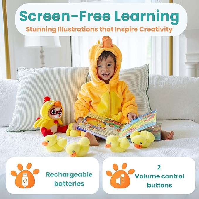 GO GO 30 Classic Nursery Rhymes Sound Book, USB-C Rechargeable, Interactive Musical Learning Book for Toddlers