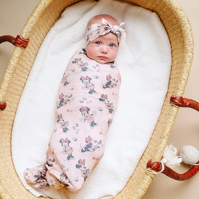 Copper Pearl Baby Stretchy Soft Knit Headband Bow Minnie Mouse