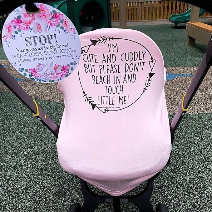 Three Little Tots - Car Seat 5 in 1 Cover - I'm Cute & Cuddly But Please Don't Touch Little Me