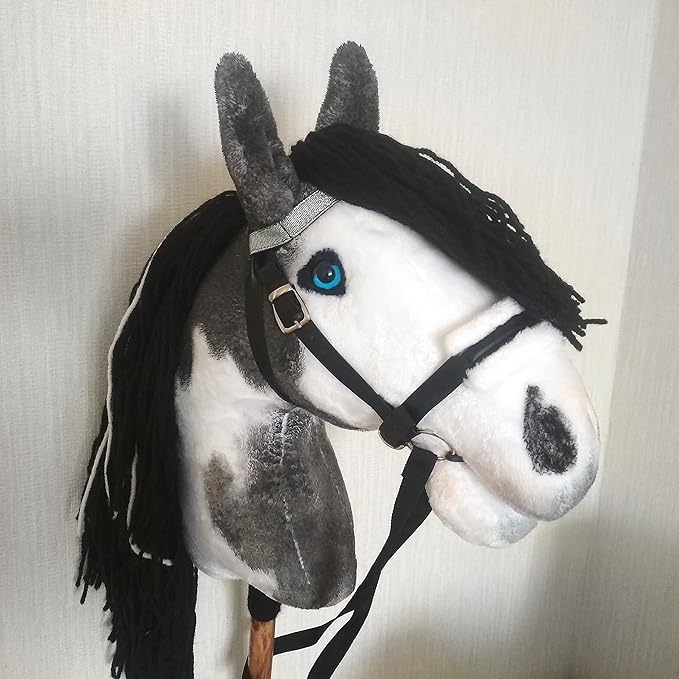 Hobby Horse Pinto A3 | Realistic Toy Horse on a Stick | Black and White Hobbyhorse