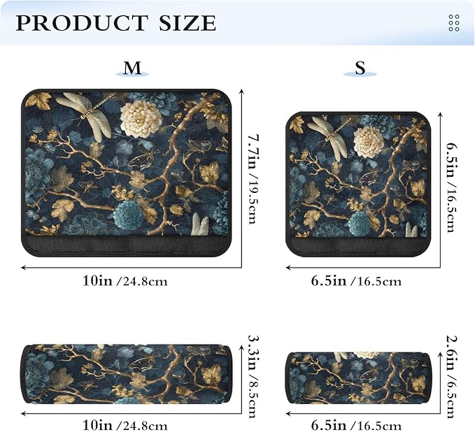 2 Pack Seatbelt Covers Seat Belt Cover Pad for Adults Boys Girls Car Seat Strap Covers Pads Cushion Universal Shoulder Strap Pad Protector for Backpack Camera Bag 6.5 Inch Mystical Flowers and Dragonf