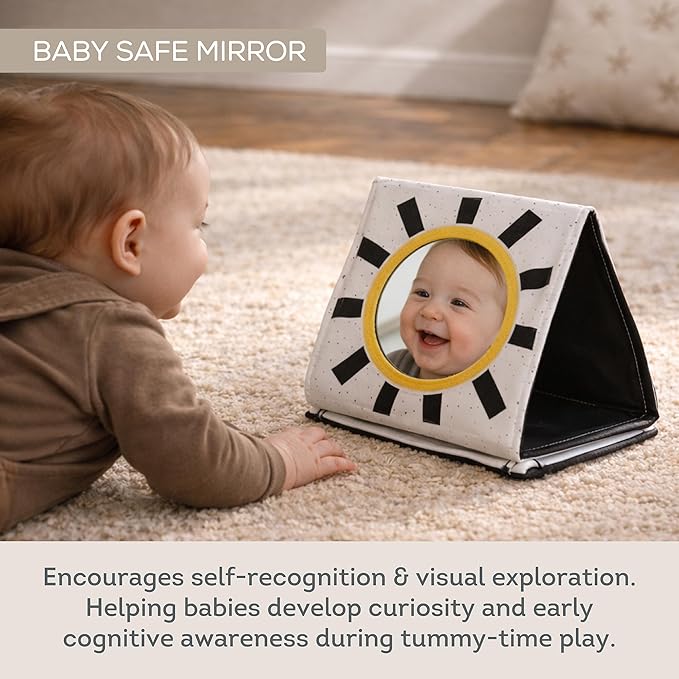 Taf Toys Newborn Soft Activity Book Black & White High Contrast Baby Book Infant Sensory Toys Tummy Time Soft Cloth Books for Babies Textured Fabric Crinkling Shapes Patterns 0-12 Months Newborn Toys