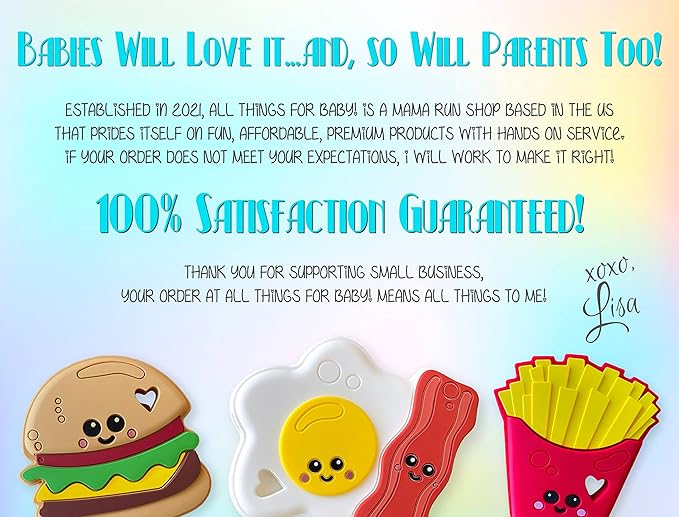 Happy French Fries Silicone Teething Toy! 100% Safe, Non-Toxic, BPA Free and Effective for Teething Pain Relief...Happy Fries Designed for a Happy Baby!