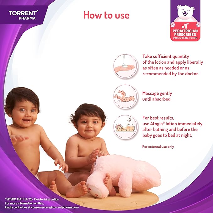 YMPIGOY Atogla Curatio Lotion for Baby, 400ml Intense Moisturizing Baby Lotion for All Skin Types, Protects Against Rashes & Prevents Skin Irritation for Soft and Healthy Skin
