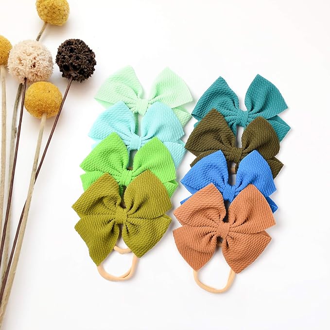 Prohouse 30 PCS Big Bows Baby Nylon Headbands Hairbands Hair Bows Elastics for Baby Girls Newborn Infant Toddler Child Hair Accessories