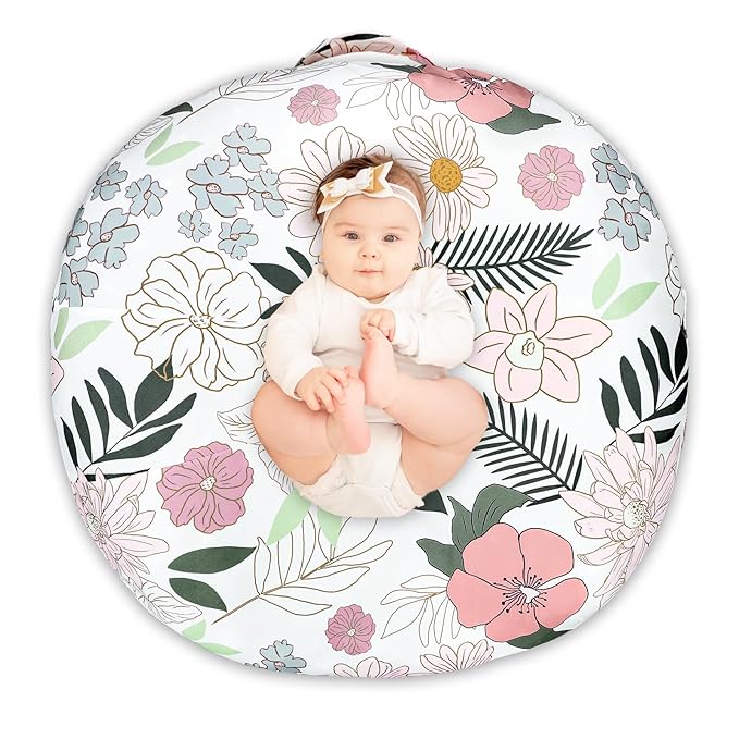 Baby Lounger Cover for Boys Girls, Newborn Lounger Pillow Cover for Infant Lounger Pillow, Ultra Soft Fitted 1 Pack Baby Lounger Slipcover, Daisy Floral (Cover Only)