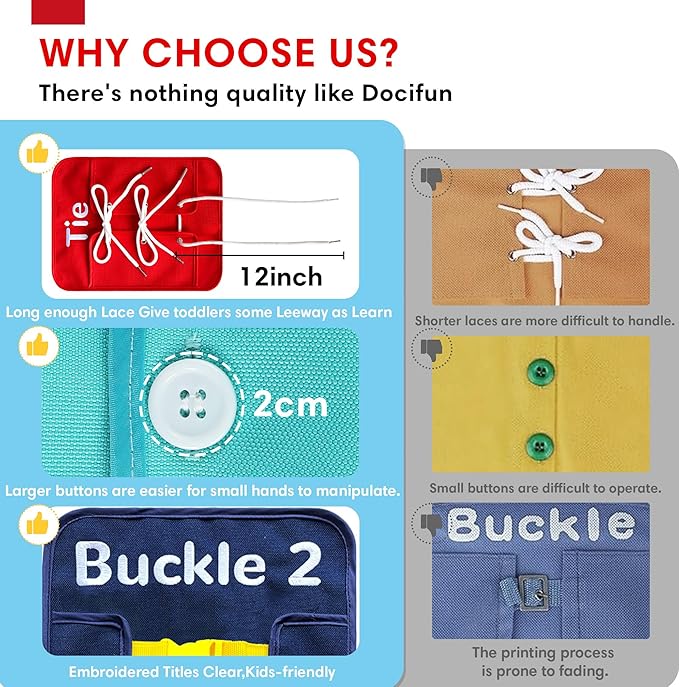 Toddlers Busy Board Montessori Toys for 3 Years Old Girls Boys Birthday Gifts, 12-in-1 Sensory Developmental Toys Educational Activities for Preschool Learning Fine Motor Skills