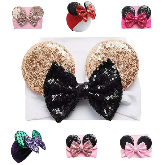 Mouse Ears Headband/Headwrap - Toddler, Baby, Kids upto 4 Years - Party supplies - Black Bow