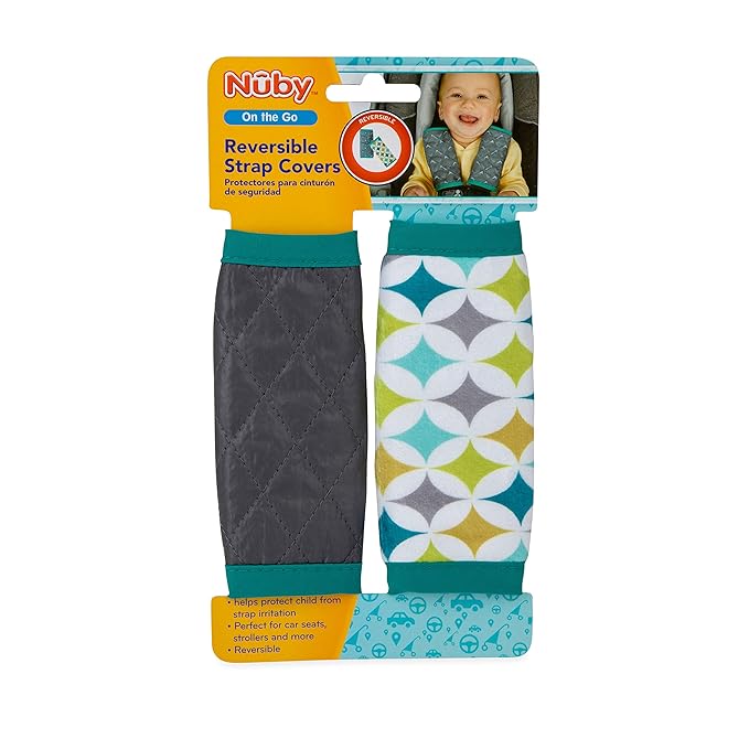 Nuby Reversible Strap Covers for Strollers & Car Seats in Blue